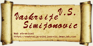 Vaskrsije Simijonović vizit kartica